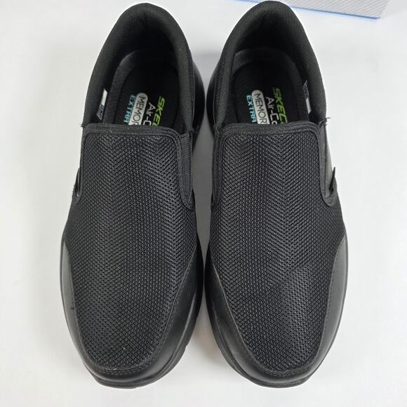 Men\'s Size 9 Athleisure Skechers Air Cooled Memory Foam Slip Wide Black main image 8